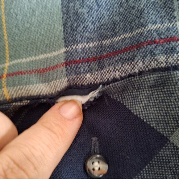 Northwest Territory Men's Large Blue Plaid Heavyweight Pocket Button Front Shirt - Picture 6 of 6